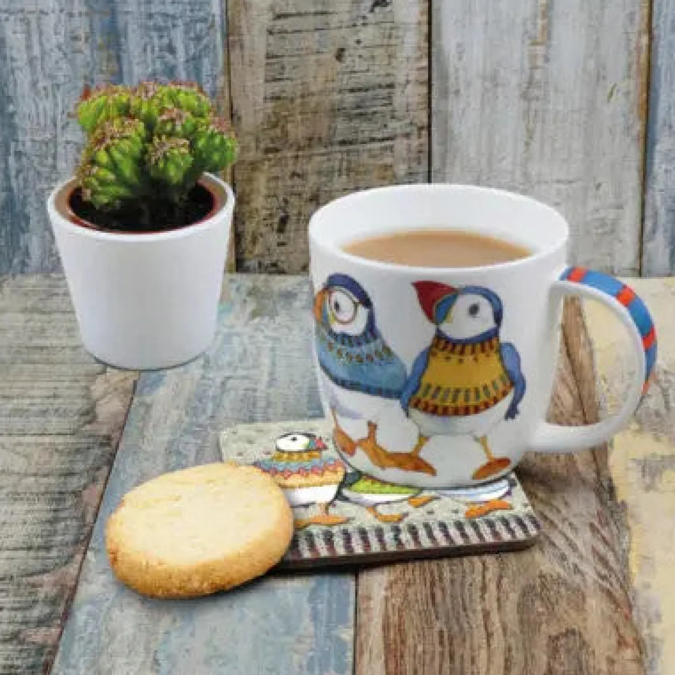 Emma Ball Woolly Puffins II Bone China Mug (Boxed)- Animals|Animals