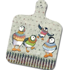 Emma Ball Woolly Puffins Mini Chopping Board- Kitchenware|Chopping Boards