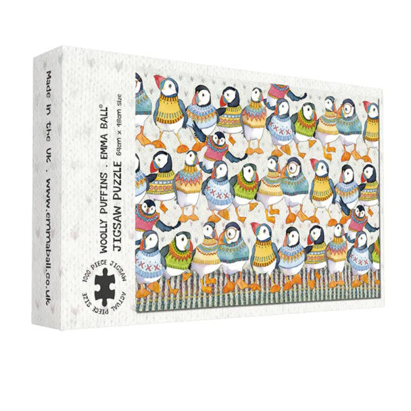 Emma Ball Woolly Puffins 1000 Piece Jigsaw Puzzle by- Puzzles