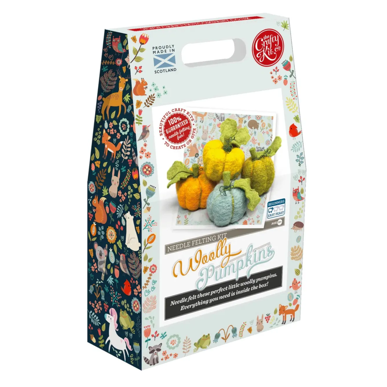 The Crafty Kit Co. Woolly Pumpkins Needle Felting Kit- Halloween|Crafts