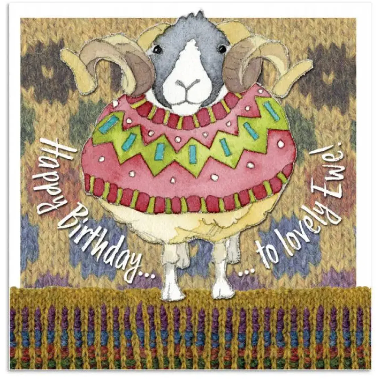 Emma Ball Woolly Sheep Birthday Lovely Ewe Greetings Card- Greeting Cards