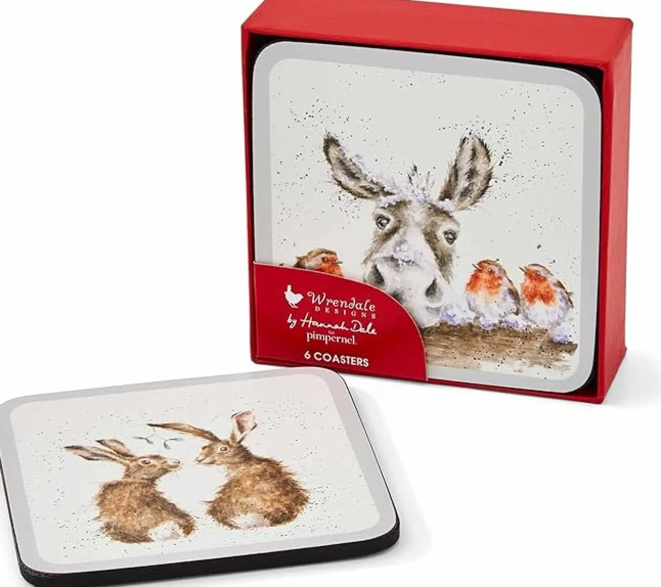 Wrendale Designs Set of 6 Winter Coasters- Coasters