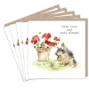 Paper Shed Design Yorkie and Snail "With love and best wishes" Set of 5  Notecards- Greeting Cards