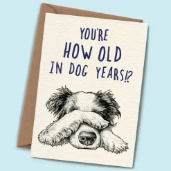 Bewilderbeest You're How Old in Dog Years Greetings Card- Greeting Cards