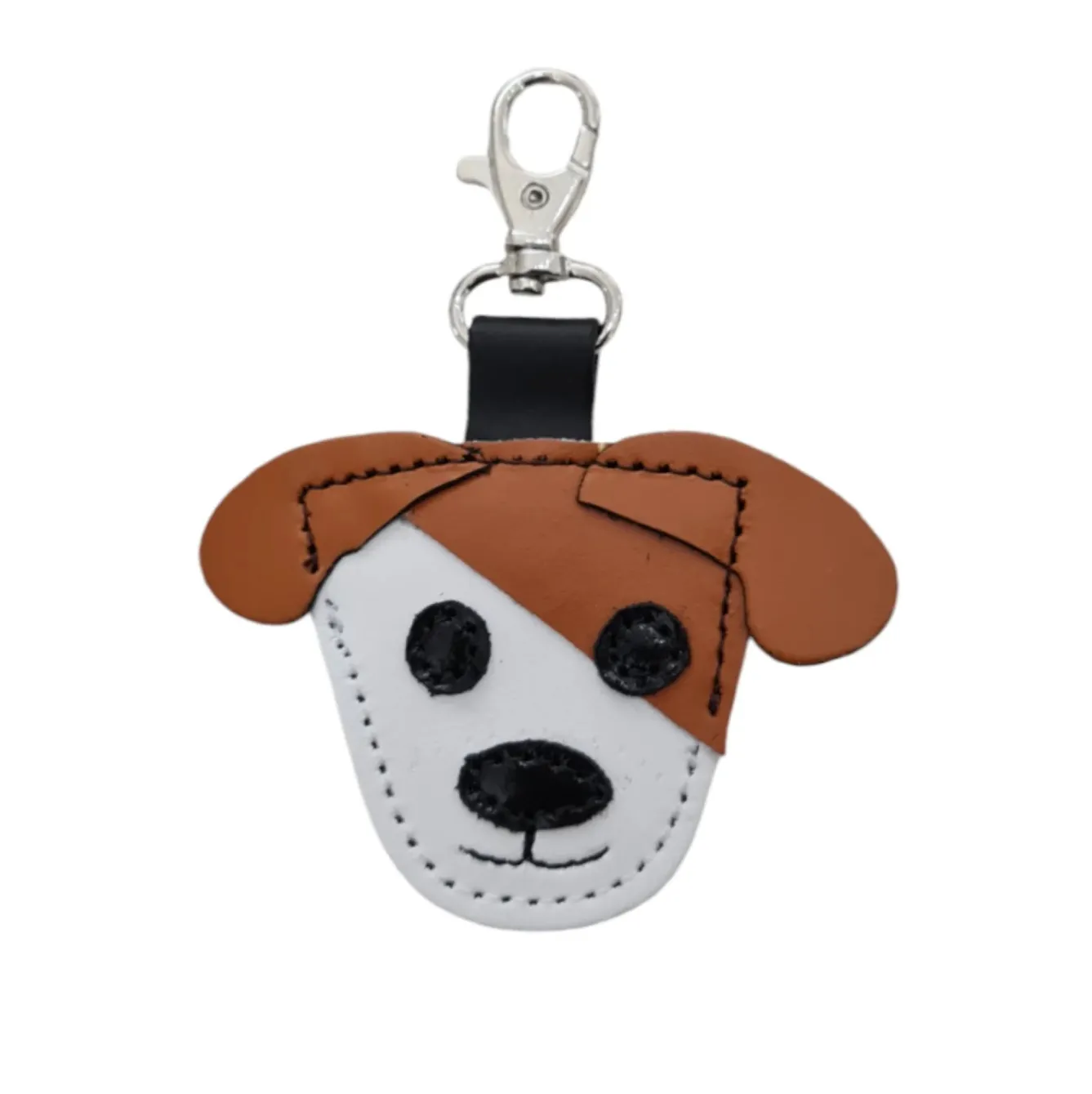 Zatchels Burnt Orange Cute Dog Leather Bag Charm- Key Chains|Bags