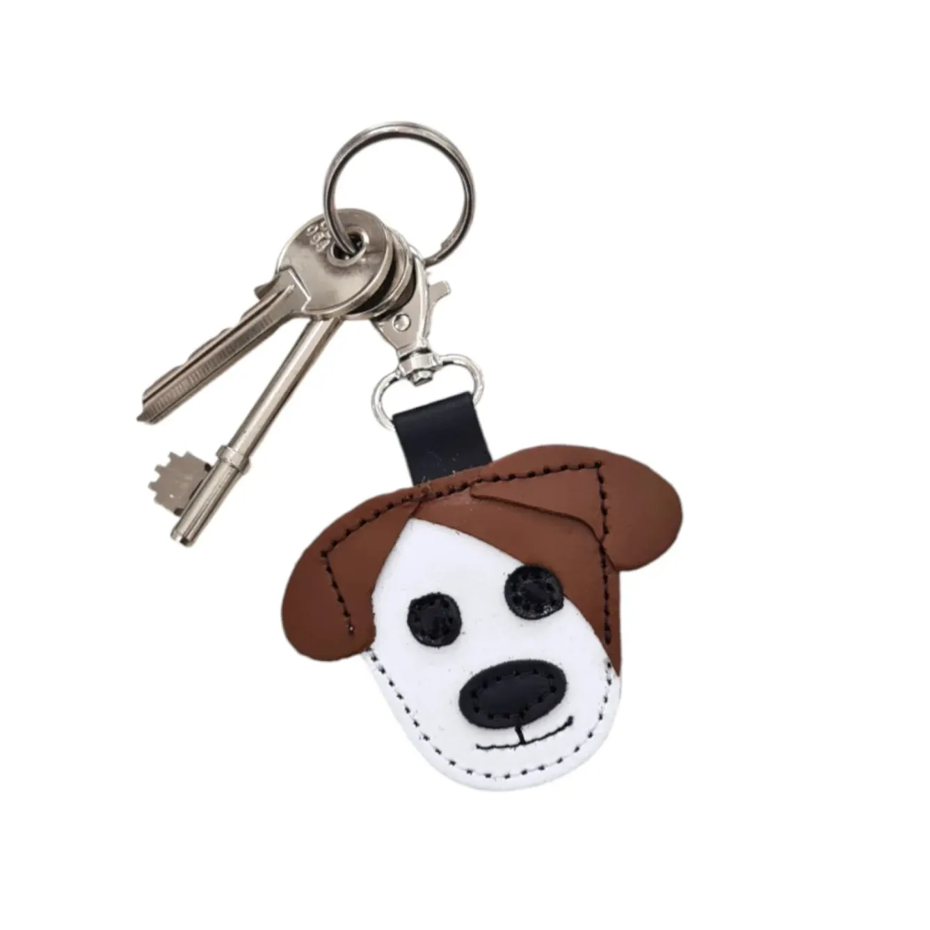 Zatchels Chestnut Cute Dog Leather Bag Charm- Key Chains|Bags