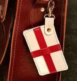Zatchels England St. George's Flag Leather Bag Charm- Royal|Key Chains
