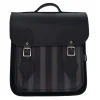 Zatchels Handmade Leather City Backpack Plus - Black & Grey Stripe- Bags