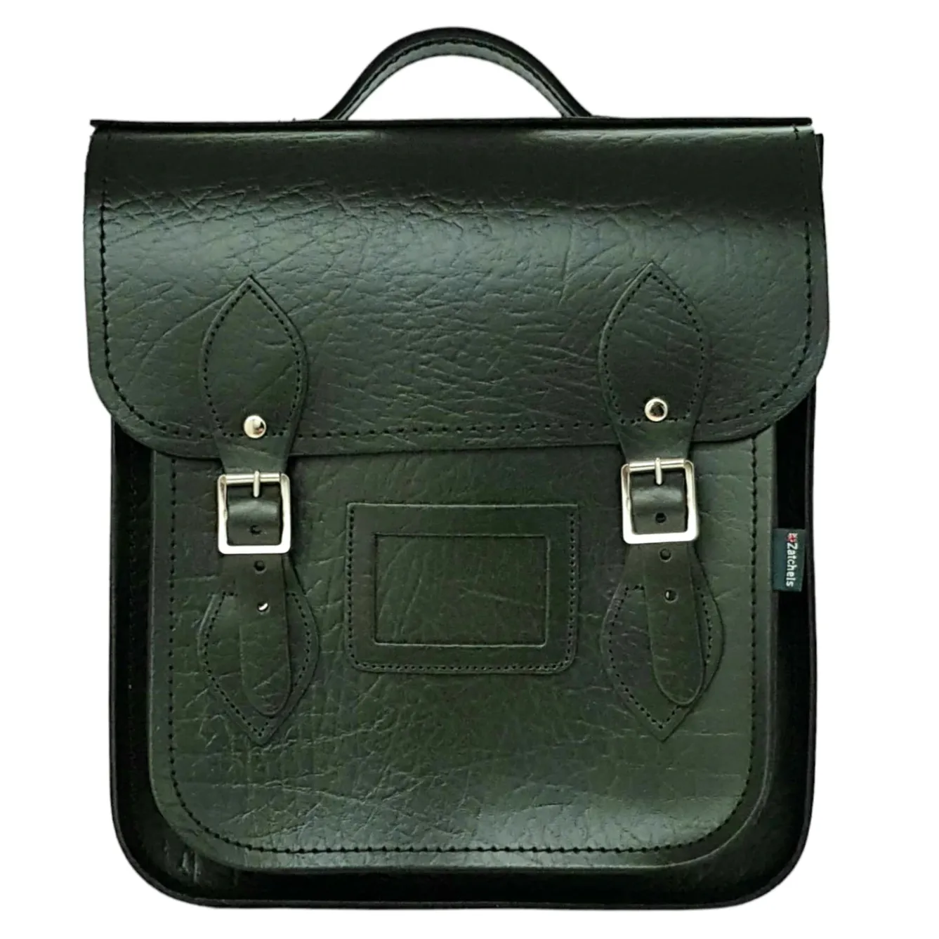 Zatchels Handmade Leather City Backpack Plus - British Racing Green- Bags