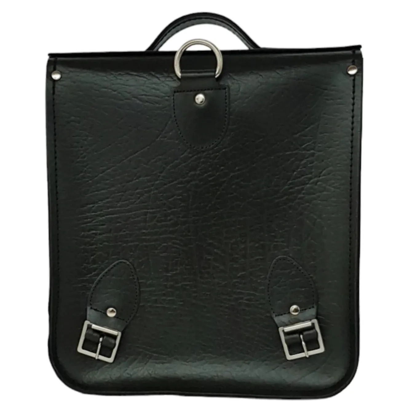 Zatchels Handmade Leather City Backpack Plus - British Racing Green- Bags