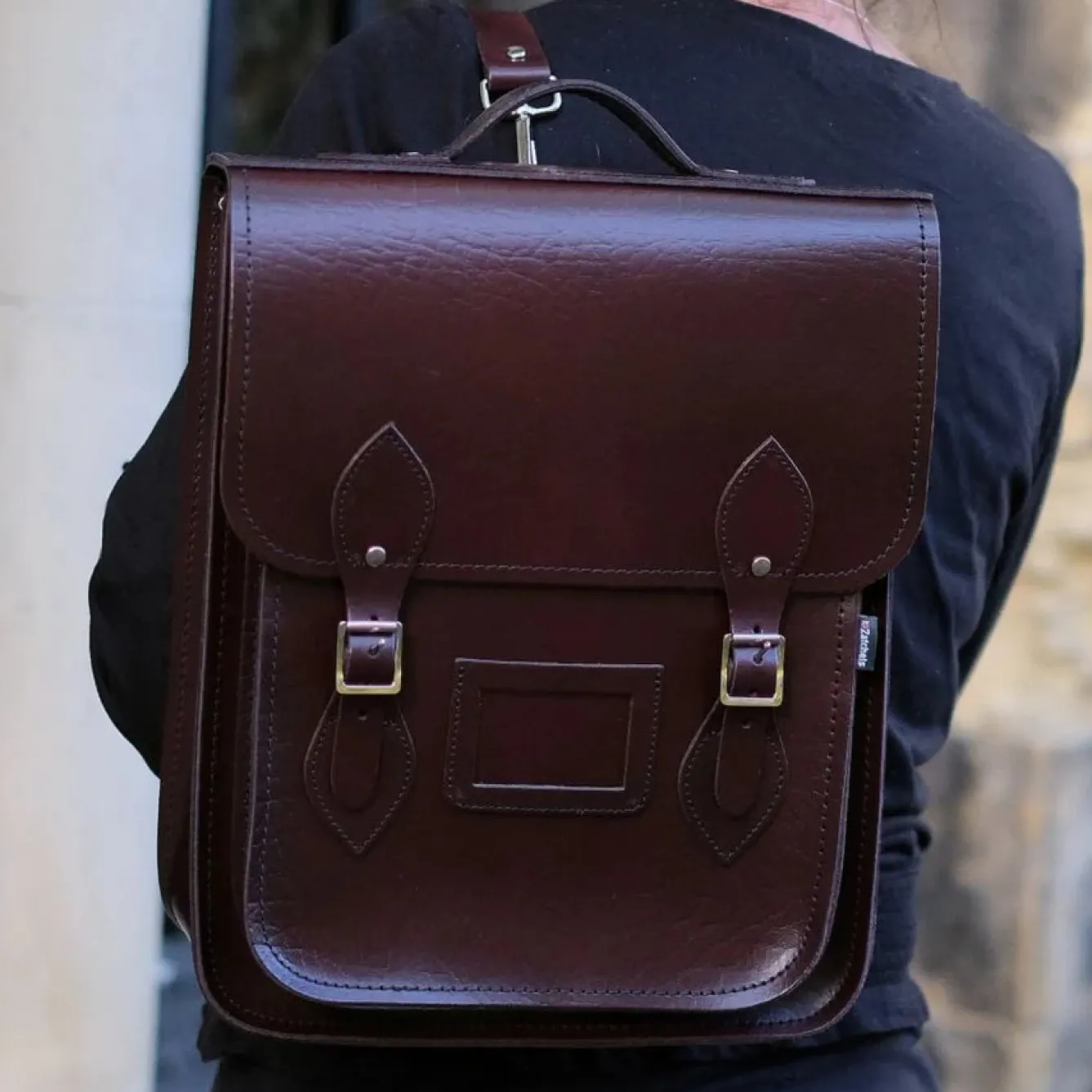 Zatchels Handmade Leather City Backpack Plus - British Racing Green- Bags