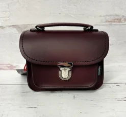 Zatchels Handmade Leather Luna Marsala Red Small Handbag- Bags