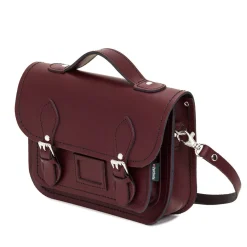 Zatchels Handmade Leather Midi Satchel - Marsala Red- Bags