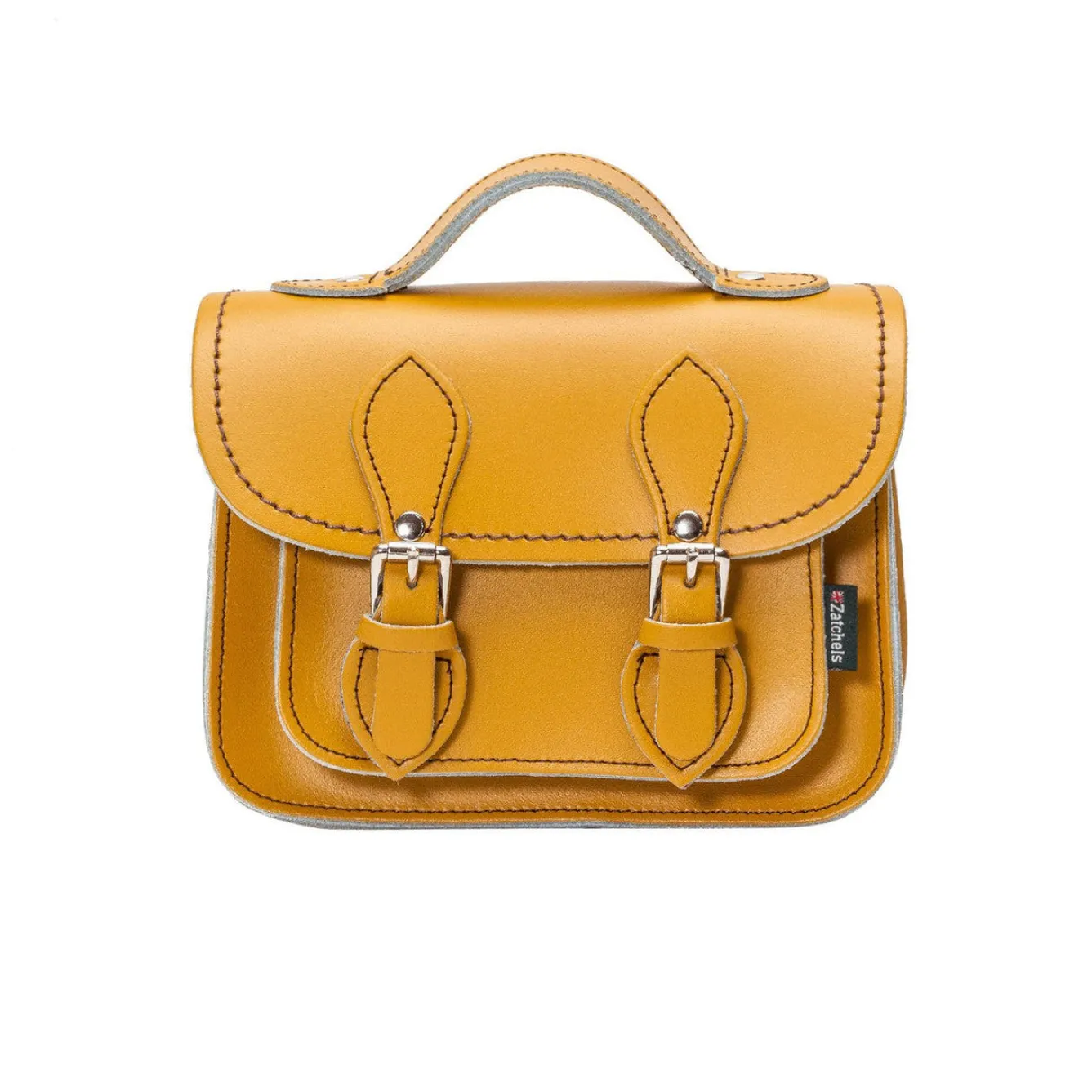 Zatchels Handmade Leather Micro Satchel - Yellow Ochre- Bags