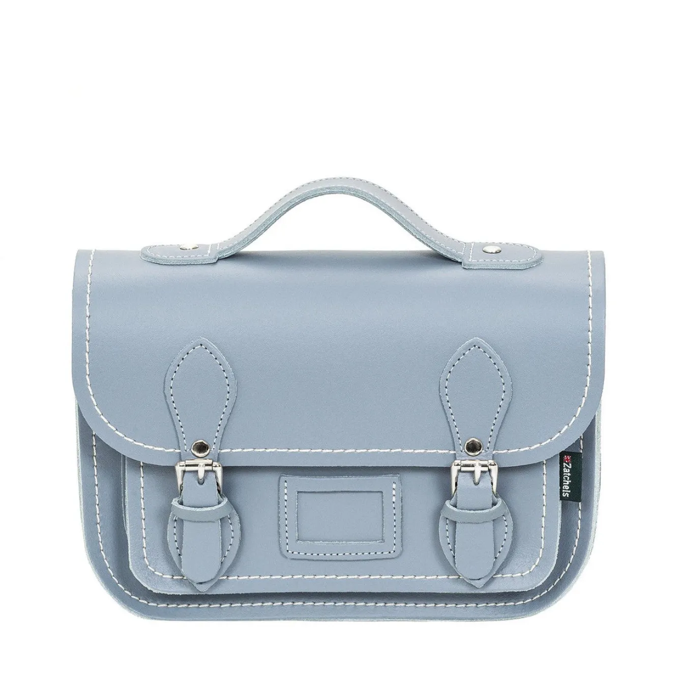 Zatchels Handmade Leather Midi Satchel - Lilac Grey- Bags