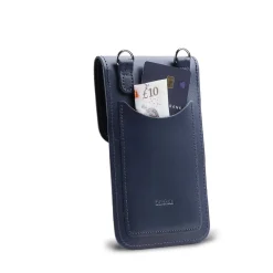 Zatchels Handmade Leather Phone Pouch - Navy Blue- Bags