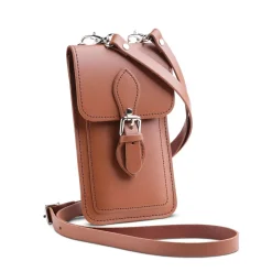 Zatchels Handmade Leather Phone Pouch - Chestnut Brown- Bags
