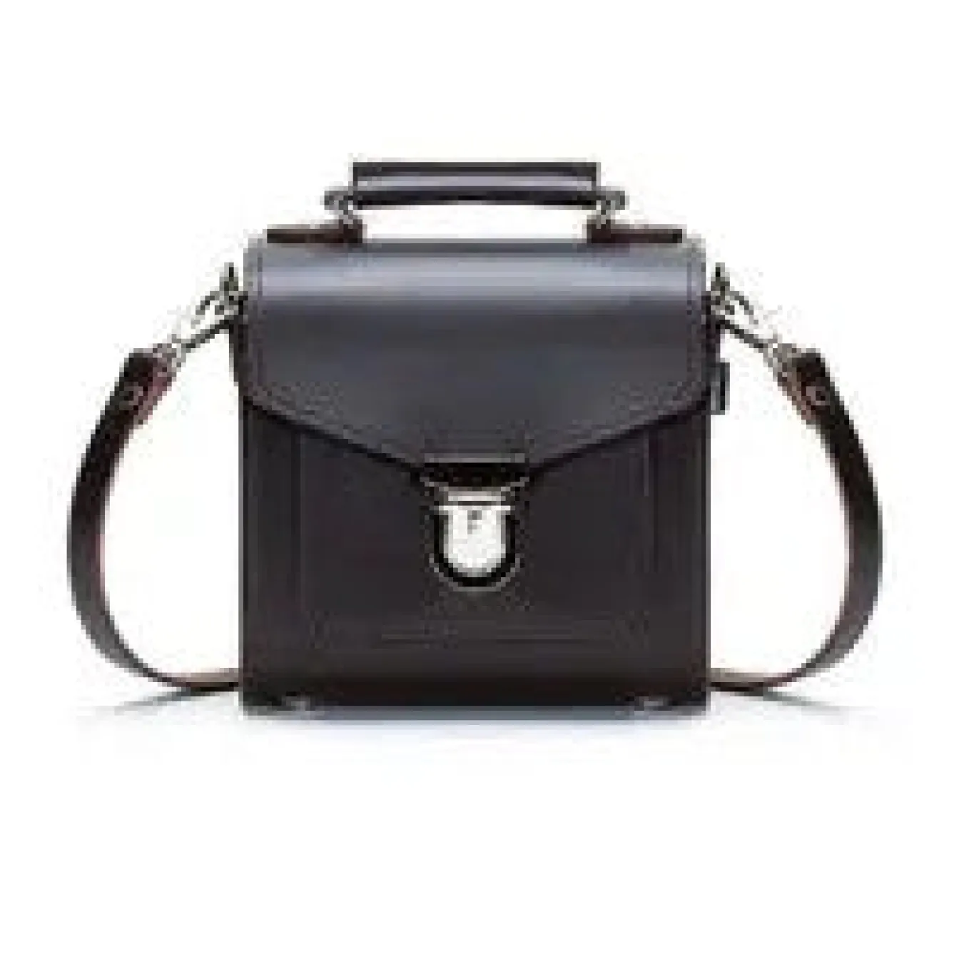 Zatchels Handmade Leather Sugarcube Dark Brown Small Handbag- Bags