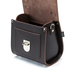 Zatchels Handmade Leather Sugarcube Dark Brown Small Handbag- Bags