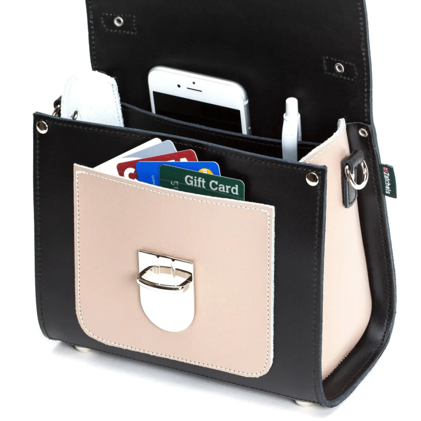 Zatchels Handmade Leather Sugarcube Plus - Cafe Noir- Bags