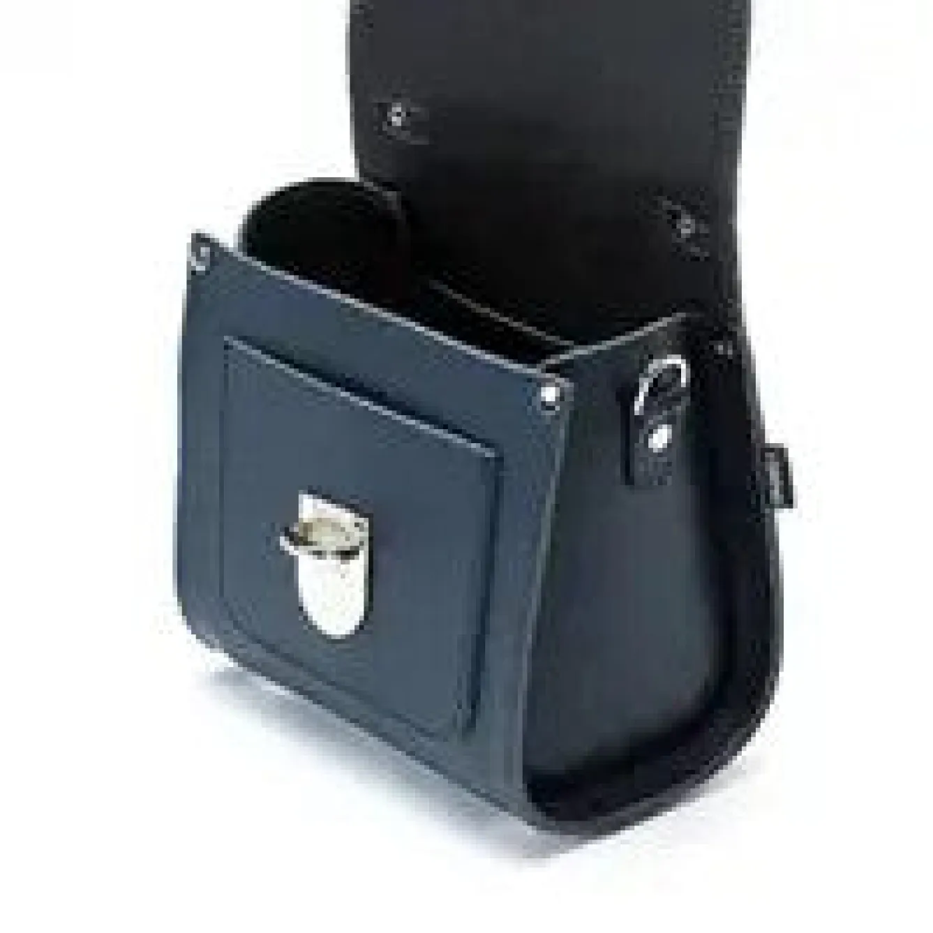 Zatchels Handmade Leather Sugarcube Plus Handbag - Navy- Bags