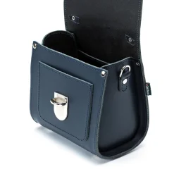 Zatchels Handmade Leather Sugarcube Plus Handbag - Navy- Bags