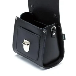 Zatchels Handmade Leather Sugarcube Black Small Handbag- Bags