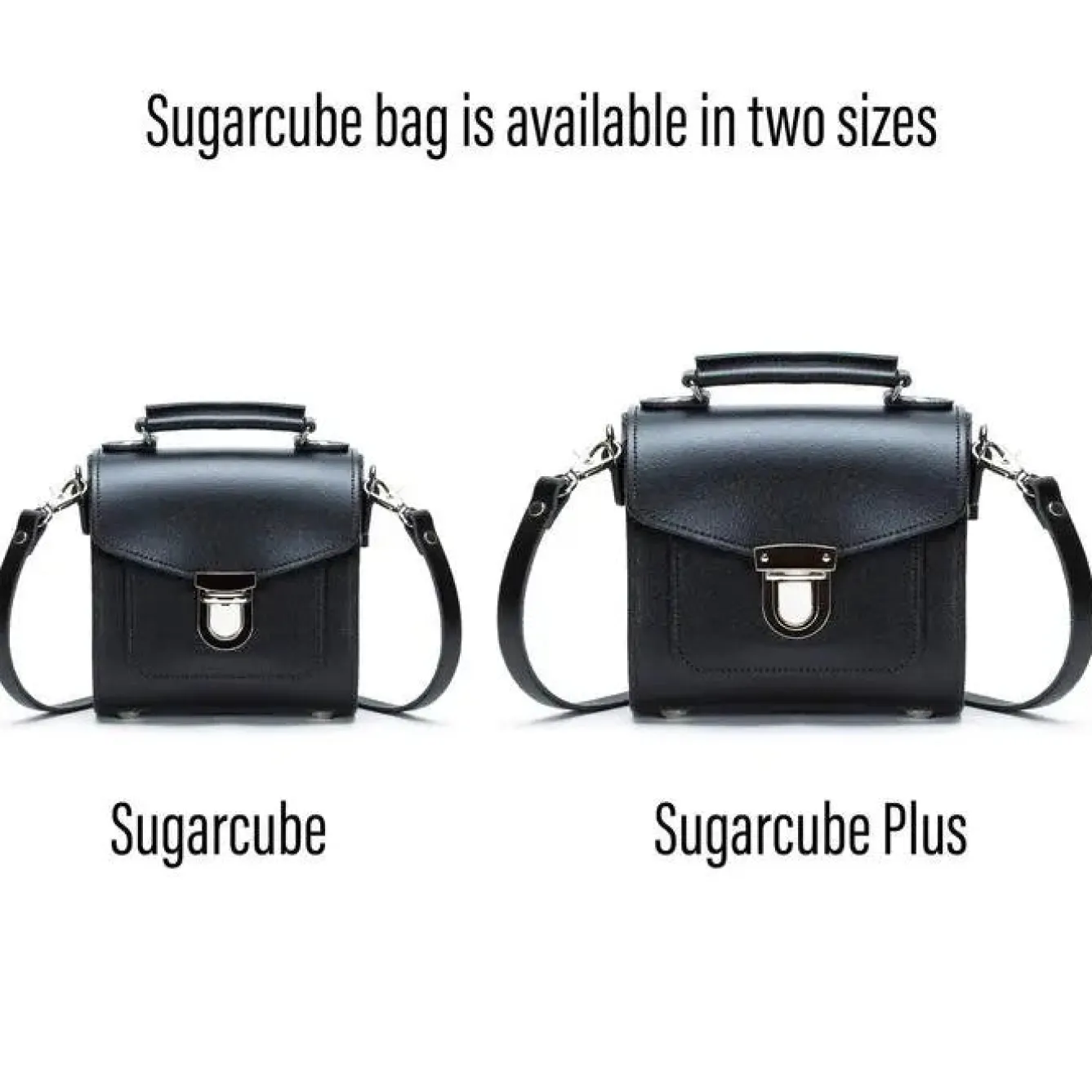 Zatchels Handmade Leather Sugarcube Black Small Handbag- Bags