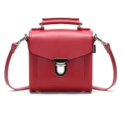 Zatchels Handmade Leather Sugarcube Plus Handbag - Red- Bags
